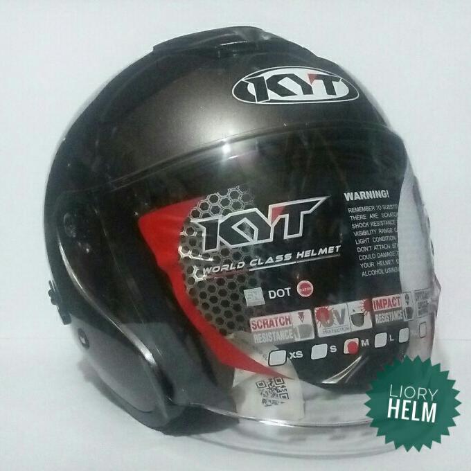 Gambar Helm KYT KYOTO ORIGINAL - KYT KYOTO SOLID GUNMETAL (CLEAR) dari LIORY HELM Kota Bekasi Tokopedia