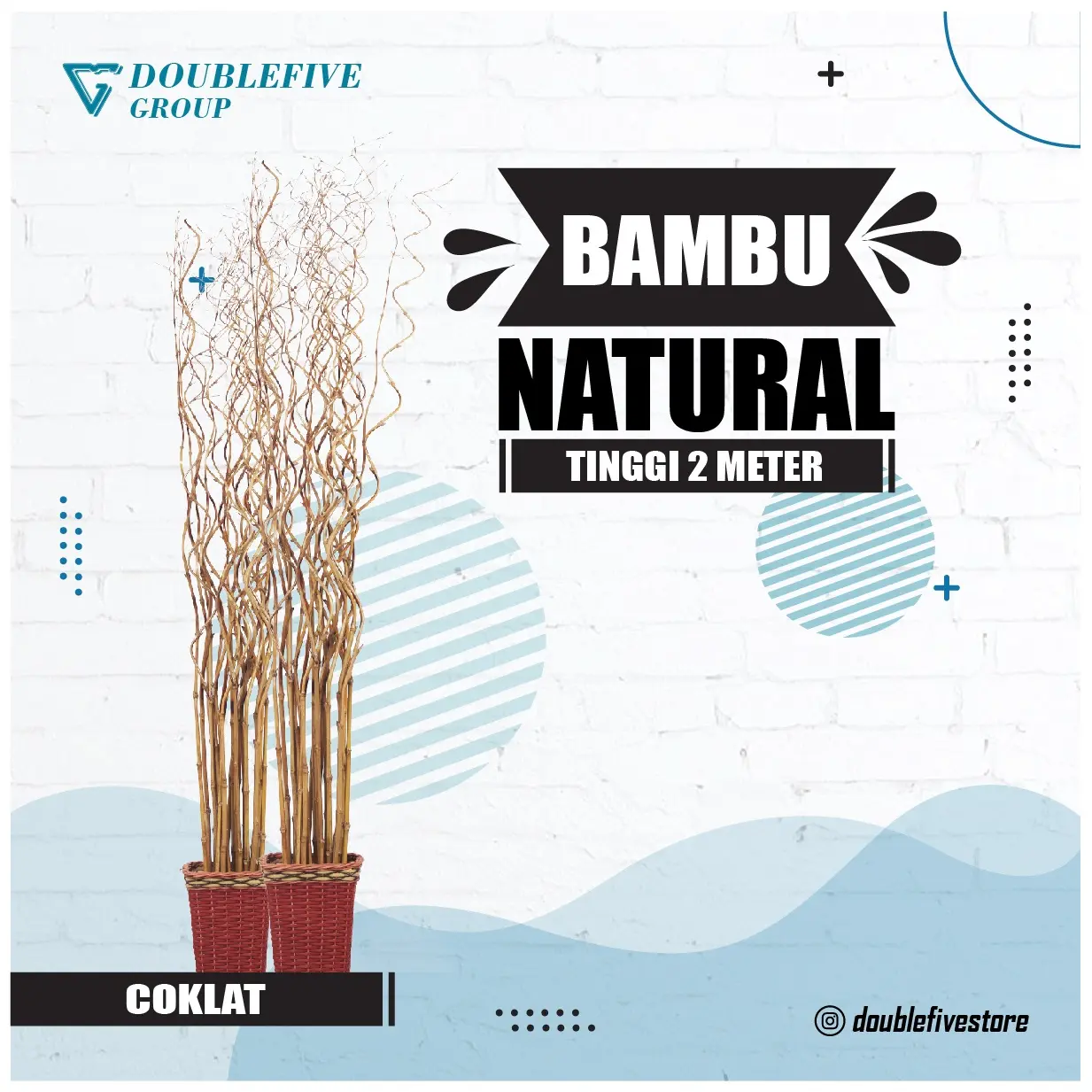 Satu Batang Bambu ulir anyelir bambu inul polos natural