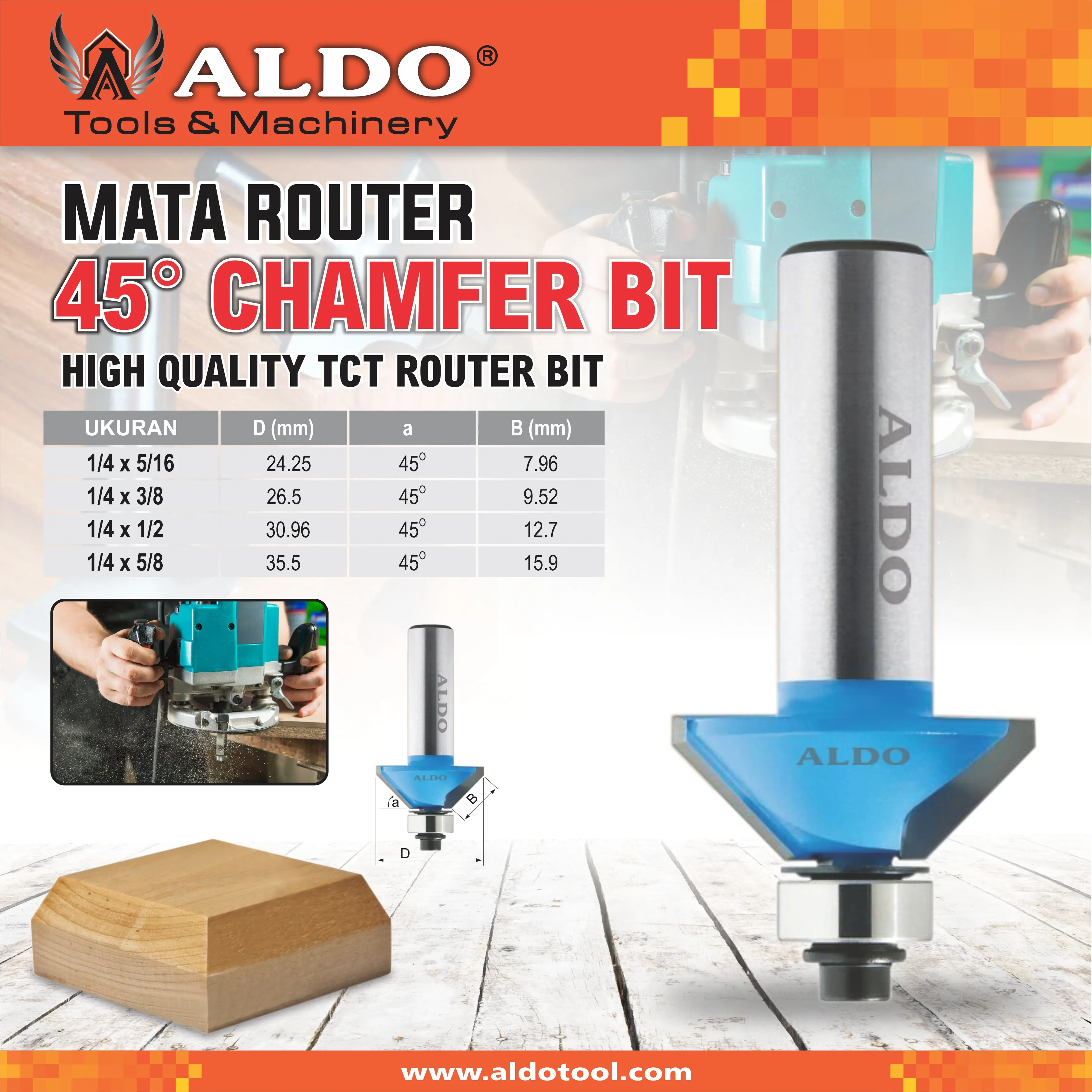 Mata Router 45° Chamfer Bit