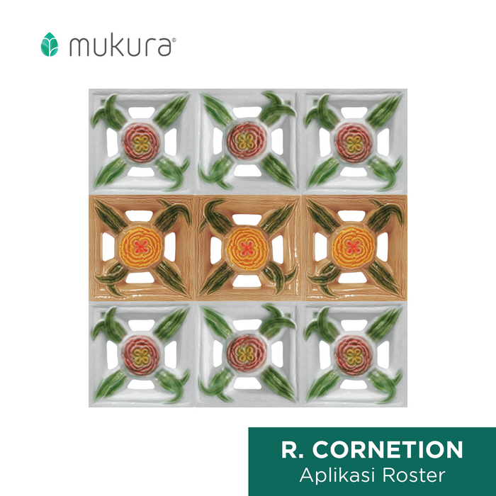 Gambar Roster Keramik Loster Lubang Angin Mukura Bunga Cornetion 20 x 20 cm - Ivory Yellow dari Roster Granit Mukura Kota Administrasi Jakarta Utara Tokopedia