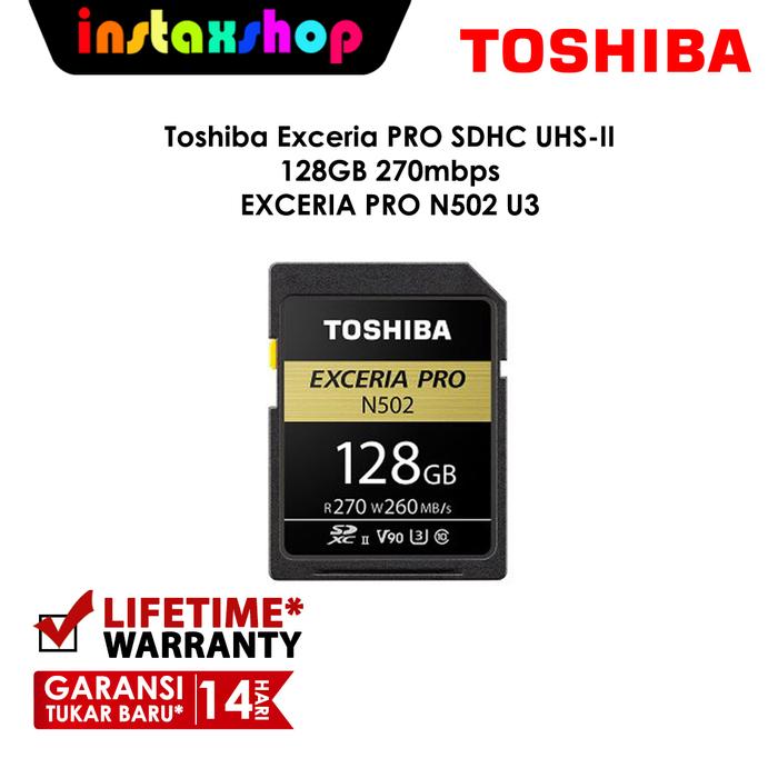 Gambar Toshiba Exceria PRO SDHC UHS-II Card - 128G (R270/W260) dari Instaxshop Kota Bandung Tokopedia