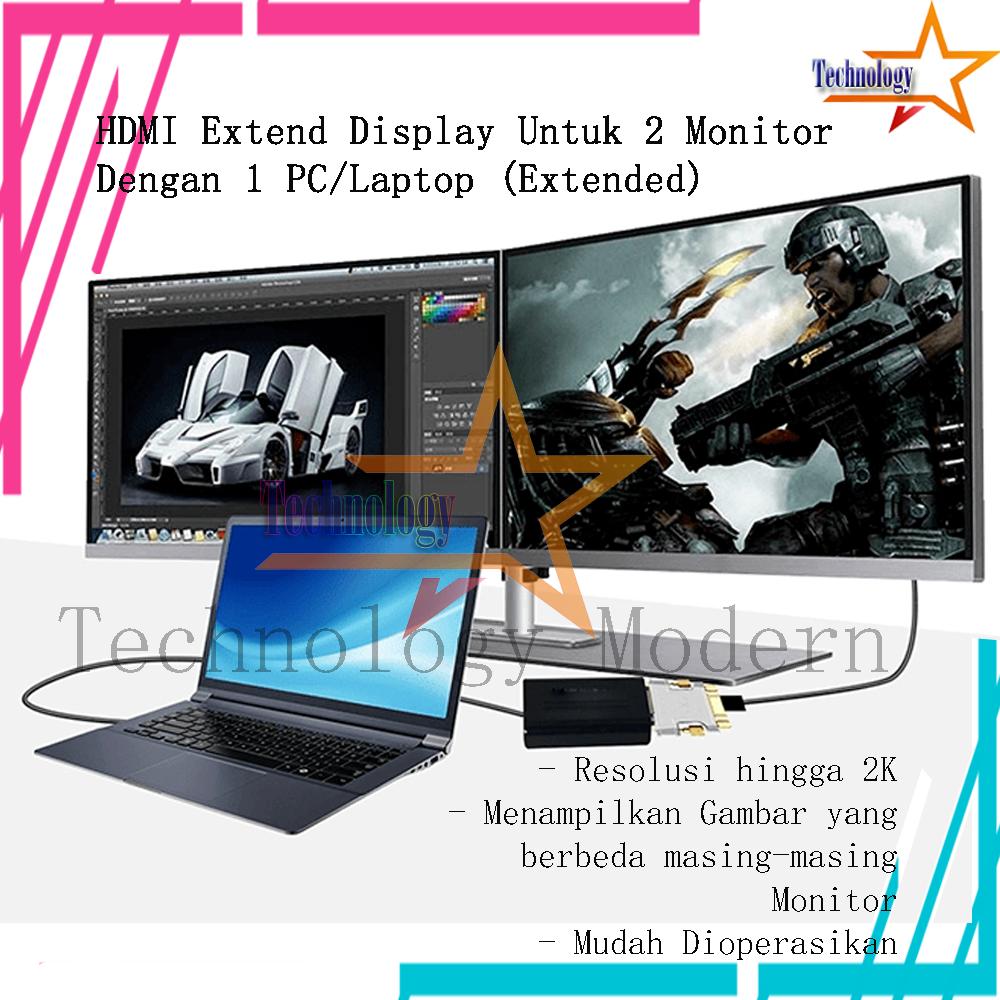 USB 3.0 to HDMI Extend Display 1 PC Untuk 2 Monitor External 4K@60Hz