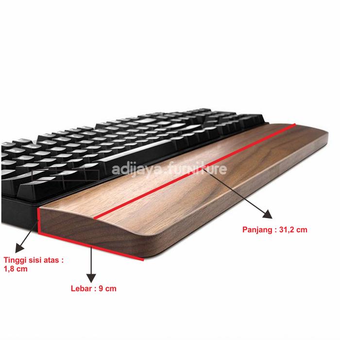Gambar tatakan tangan keyboard wrist rest kayu jati solid dari Adi Jaya Furniture Jepara Kab. Jepara Tokopedia