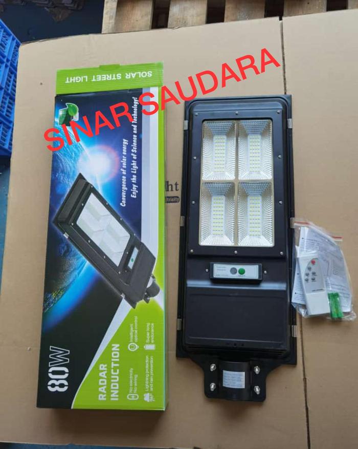Jual LAMPU JALAN SURYA 80 WATT ALL IN ONE SOLAR CELL SMD 80WATT 80W ...