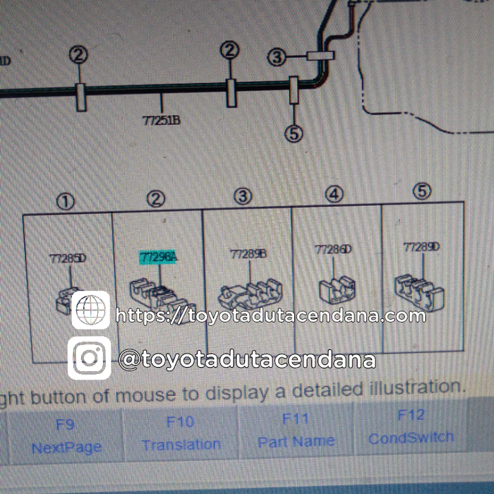 Gambar PO CLAM FUEL TUBE TOYOTA YARIS 77298-0D050 dari toyota duta cendana Kab. Cianjur Tokopedia