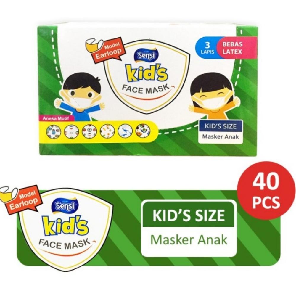 Masker Sensi Anak 3 ply/sensi Kid's face masker earlop