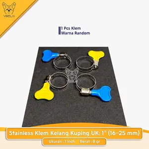 stainless klem selang kuping / hose clamp with handle (Uk : 1")