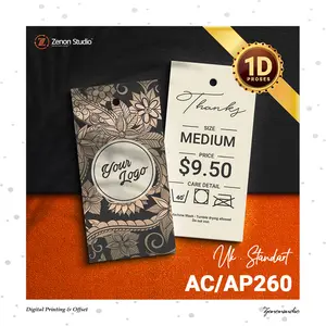 Cetak Hangtag Label Baju 260 gsm 2 Sisi