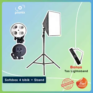 Paket Softbox E27 + Tiang |Paket hemat