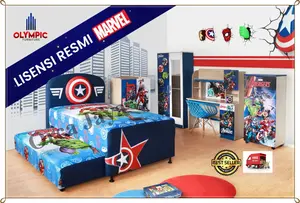 SATU SET KAMAR ANAK SPRINGBED 2IN1 UK100/LPK/SDB/BLK AVANGERS OLYMPIC