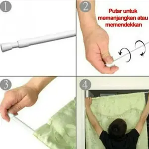 Tiang shower curtain 60-110cm / tiang gorden kolong dapur /tiang tirai