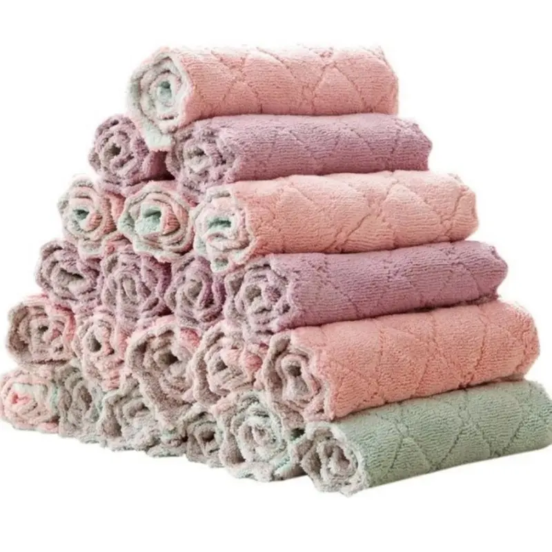 Kain Lap Piring Anti Minyak Bahan Coral Fleece Lap Cuci Pring 2