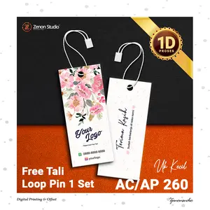 Hangtag Baju Kecil 2sisi 3x7 (Free Tali & Desain)