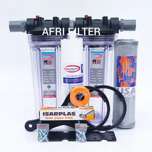 Paket EURO 2 Saringan / Filter Air Siap Pakai (Clear 10" drat 3/4" SC)
