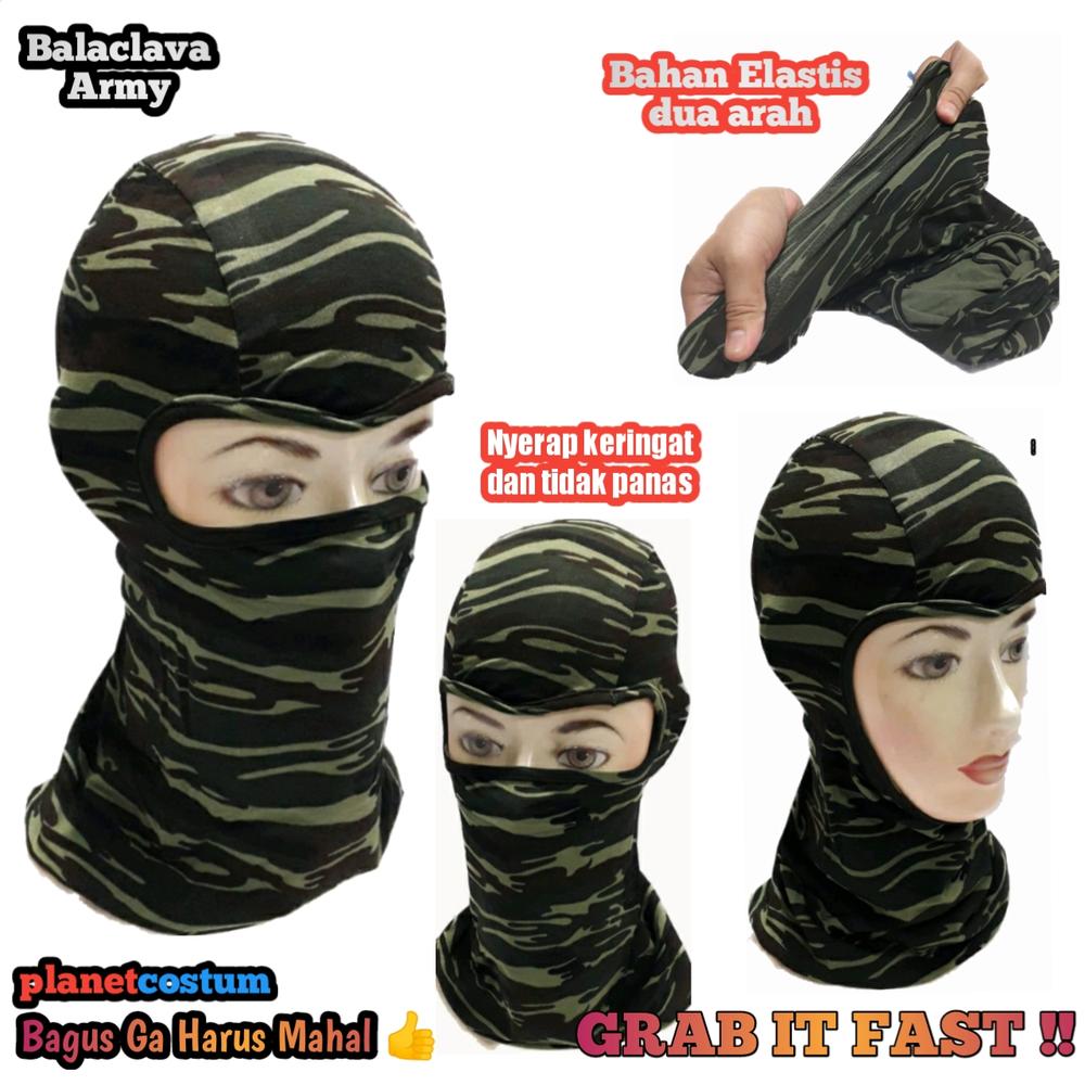 PCBL9 Balaclava Loreng  Masker topeng ninja Motor Army ala Brimob polisi