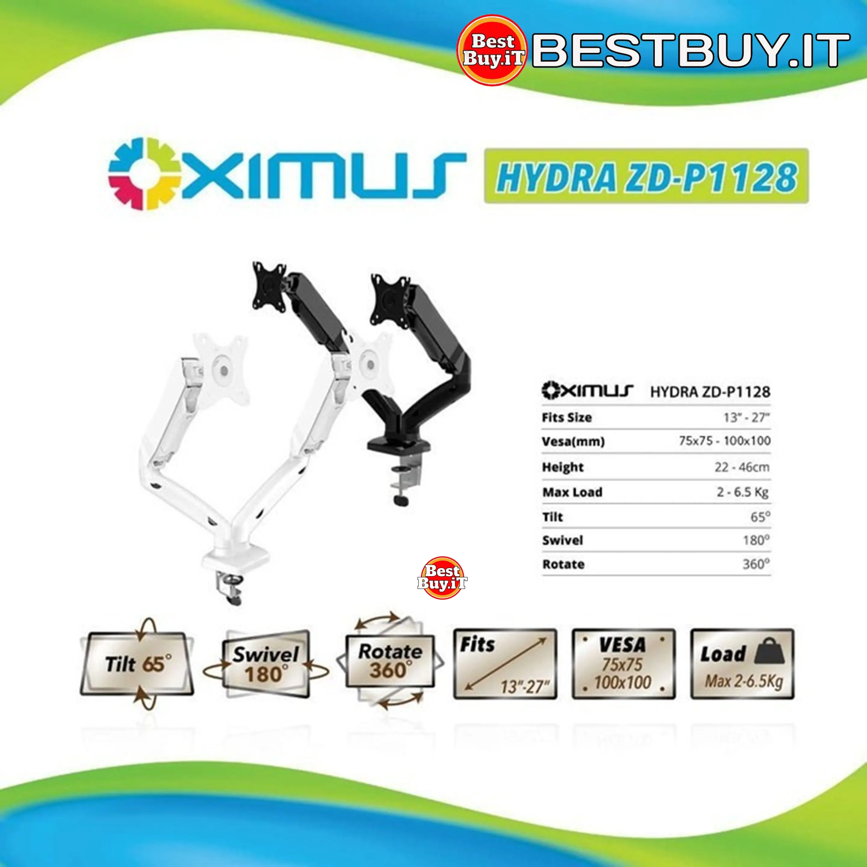 Bracket Jepit 2 LCD Monitor Oximus Hydra ZDP1128 (13"-27")