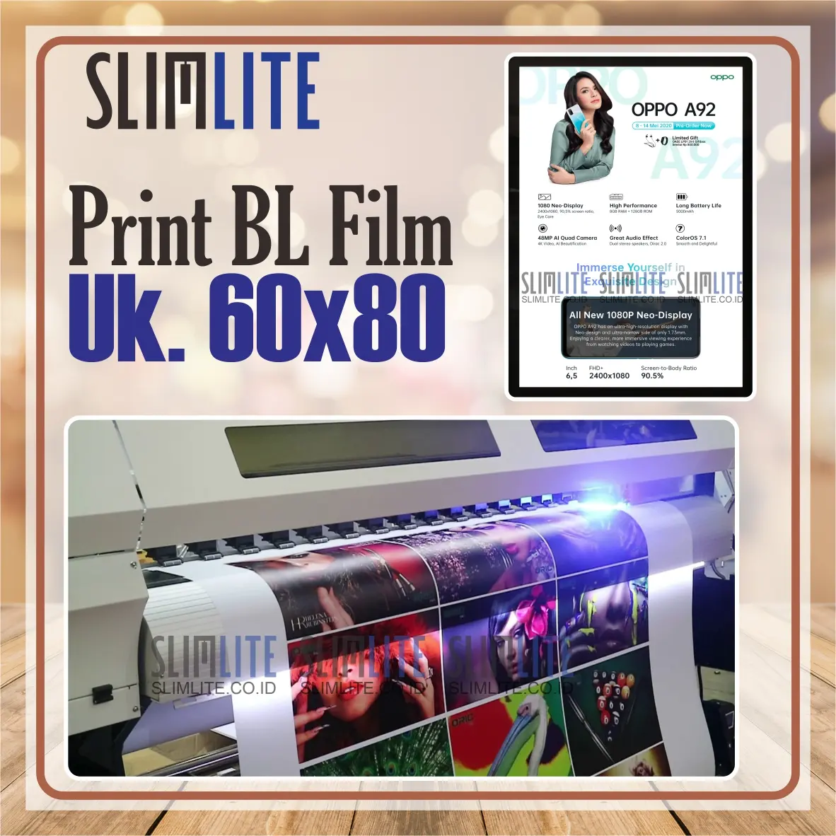 60x80cm Print Backlite Film DURATRAN Cetak Promosi Reklame