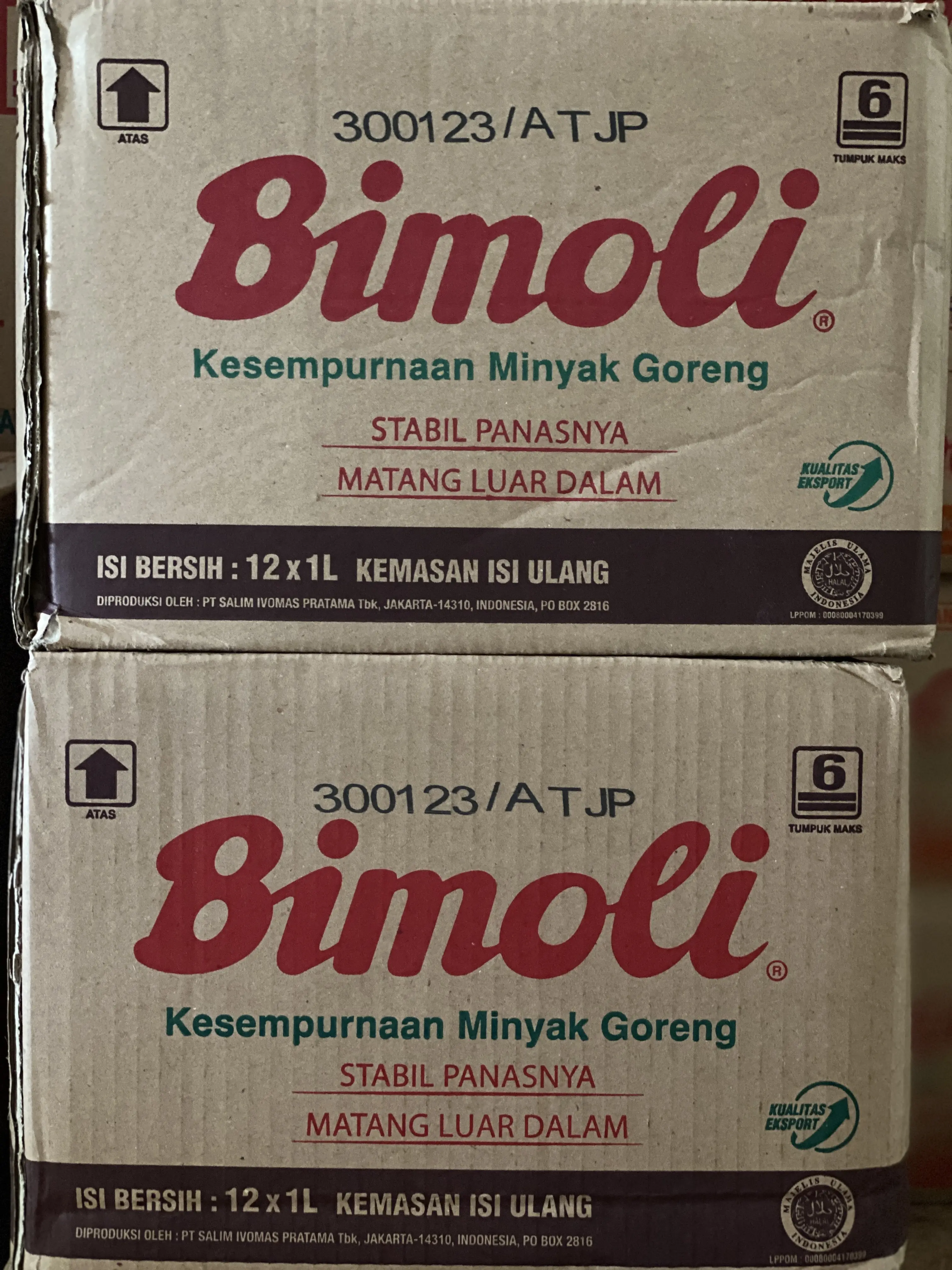 Minyak Goreng Bimoli Refill 1 Liter Dus Isi 12