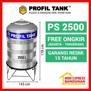 TANGKI/TANDON/TOREN AIR STAINLESS PROFIL TANK PS 2500 GARANSI 15 TAHUN