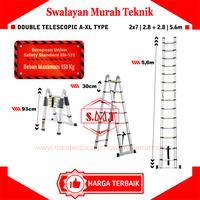 Gambar Mollar Tangga Telescopic Type A 2x7 5,6 M Double Teleskopik 2.8+2.8 MOLLAR A-XL Kuat Praktis Hemat Tempat dari Swalayan Murah Teknik Kota Semarang 2 Tokopedia