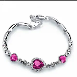 gelang zircon berlian imitasi sapphire blue / rosered / skyblue /green