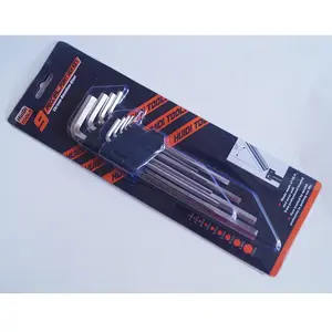 Kunci L Set 9 Piece Ball Point Hex Key Chrome Vanadium Steel