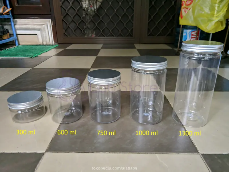 Toples Plastik Cylinder Jar Kue Kering Permen 750 Ml Tutup Alumunium 3
