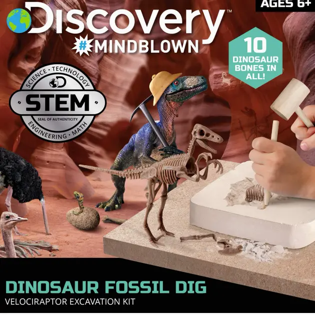 Discovery Mindblown Velociraptor Dinosaurus Fosil Dig Kit