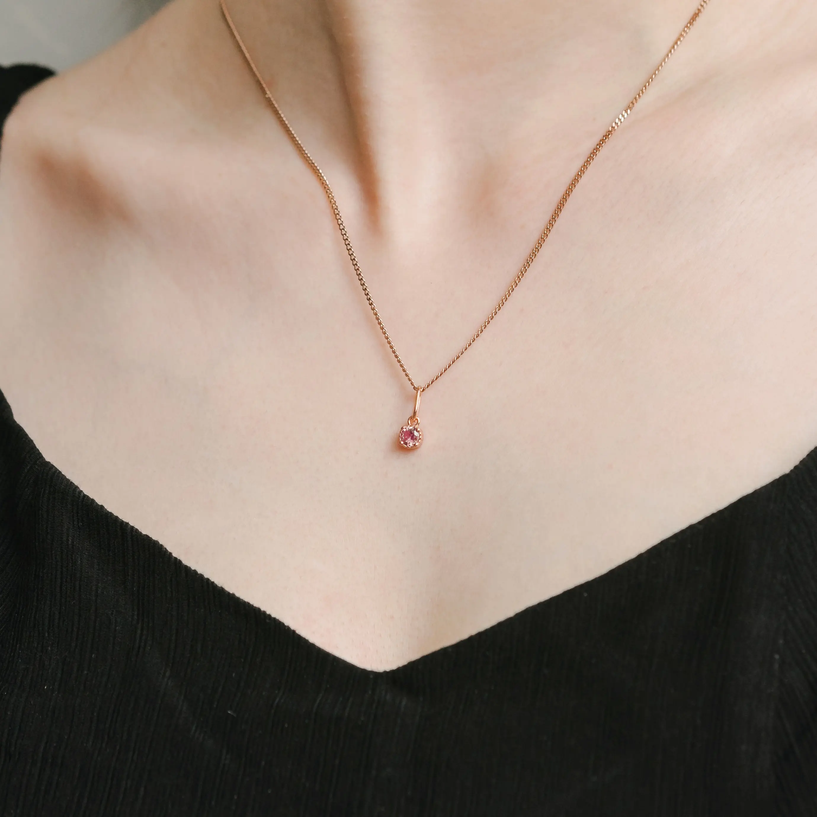 Birthstone Charm Pendant (ROSE GOLD)