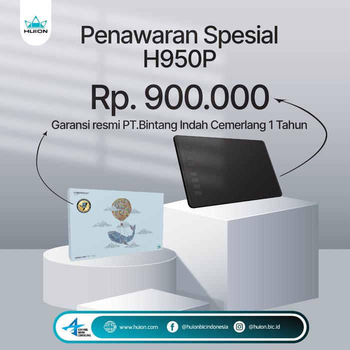 Gambar Pen Tablet Huion H950P (Drawing Pen) dari Smart Media Computer Kota Makassar Tokopedia