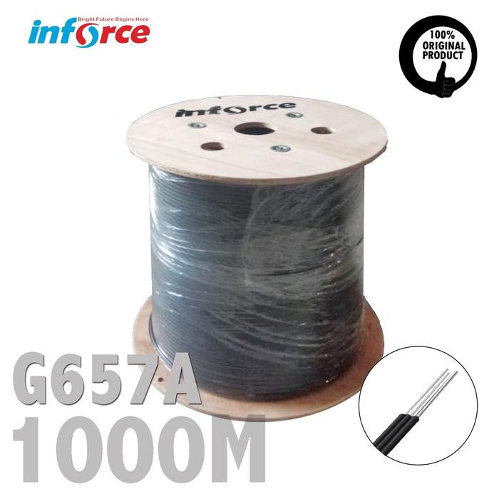 Gambar KABEL FTTH FIBER OPTIC CABLE 1 CORE + 2 FRP 1 KM 1000 M OPTIK FO dari Inforce Indonesia Kota Tangerang Tokopedia