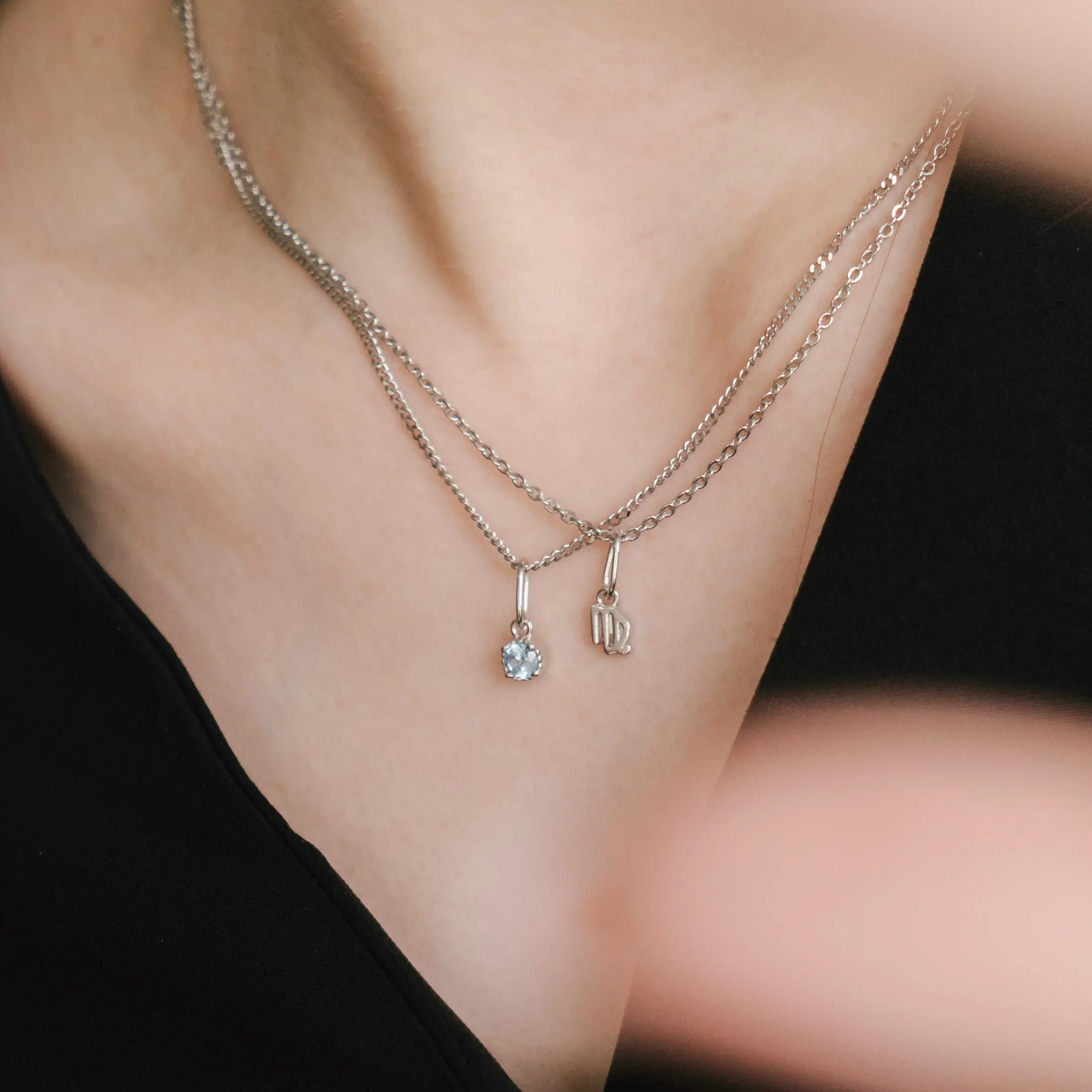 Birthstone Charm Pendant (SILVER)