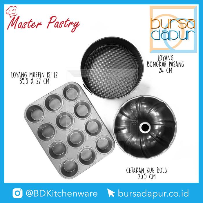 Gambar VALUE SET 3 PCS Bundt Cake Form / Muffin Pan 12 Cup / Spring Form 24cm dari Bursa Dapur Mall Kota Administrasi Jakarta Barat Tokopedia
