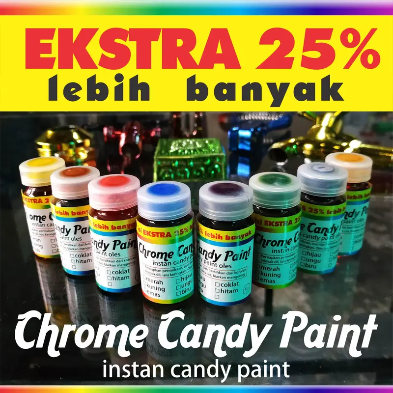 Pewarna LOGAM pelapis CHROME Candy Paint Instan ISI LEBIH BANYAK 25% 7
