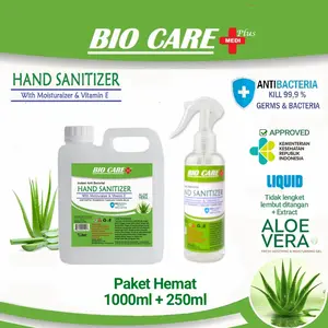 hand sanitizer spray Biocare Paket 1Liter + 250ml handsanitiser cair