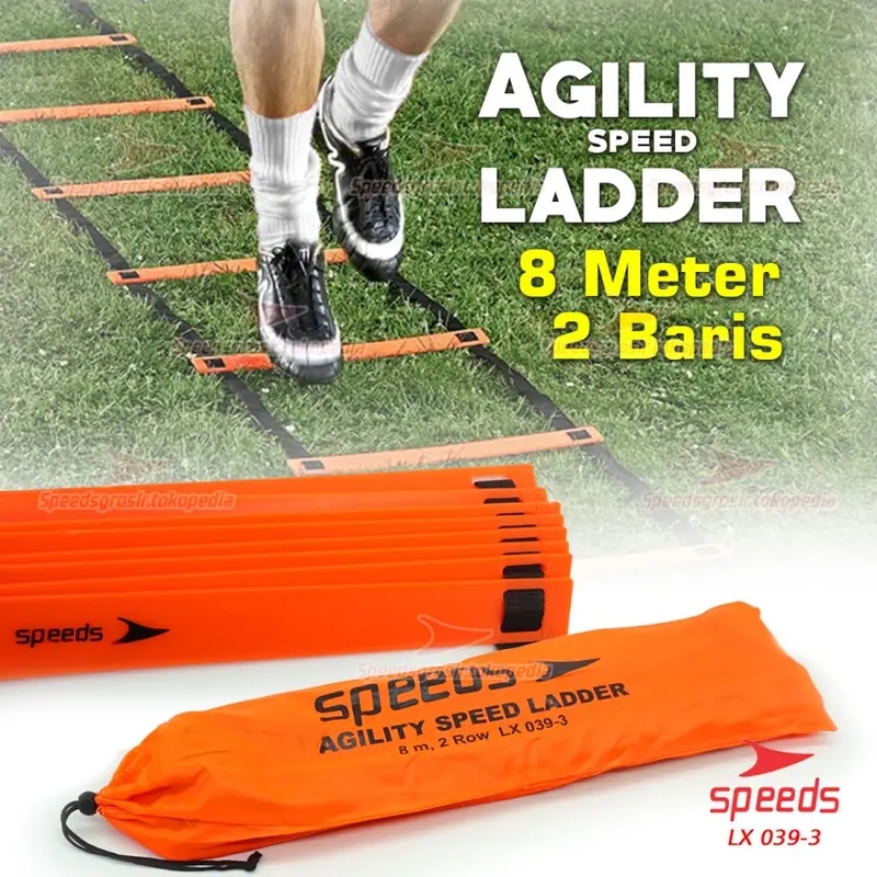 AGILITY LADDER AGILITY PRACTICE TANGGA KETANGKASAN 8 METER SPEEDS 39-3 4