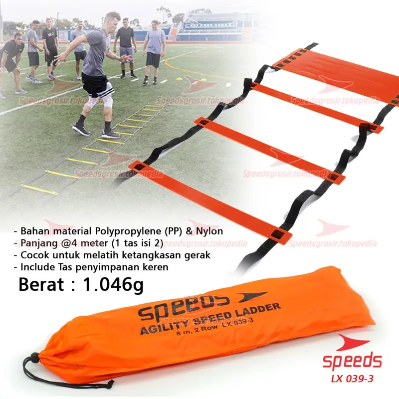 AGILITY LADDER AGILITY PRACTICE TANGGA KETANGKASAN 8 METER SPEEDS 39-3 0