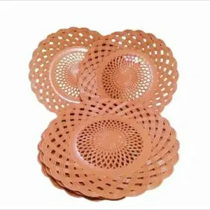Piring Rotan Plastik Coklat Murah Berkualitas Satuan