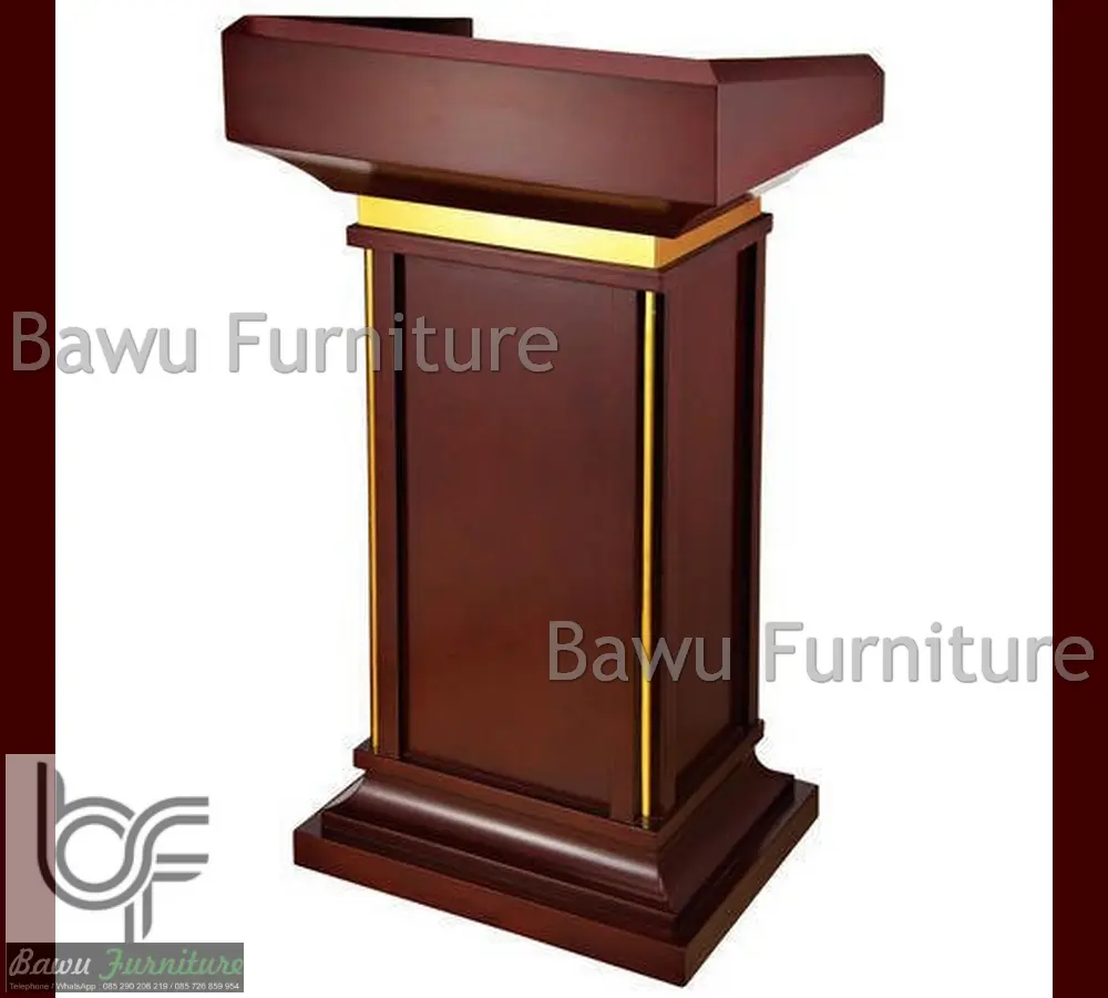 Podium Mimbar Masjid Minimalis dan Mushola Bahan Kayu Jati Solid