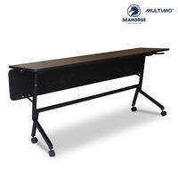 Gambar Meja Training Meja Banquet Meja Lipat Meja IBM Roda - Seahorse FLEXY 180x45 Multiplek HPL - HPL Cokelat Tua dari Multimo Furniture Kab. Sidoarjo 5 Tokopedia