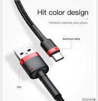 Gambar Baseus Cafule Cable Type-C 200CM Original - black-red dari Ori aksesoris 1 Kota Administrasi Jakarta Pusat 4 Tokopedia