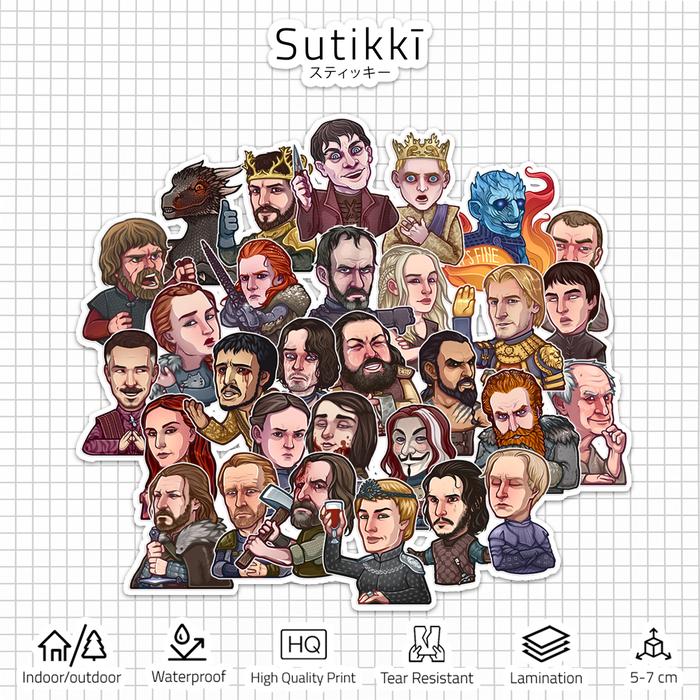 Jual Sticker Pack Game of Thrones Die Cut Vinyl Winter is Coming - Pack ...