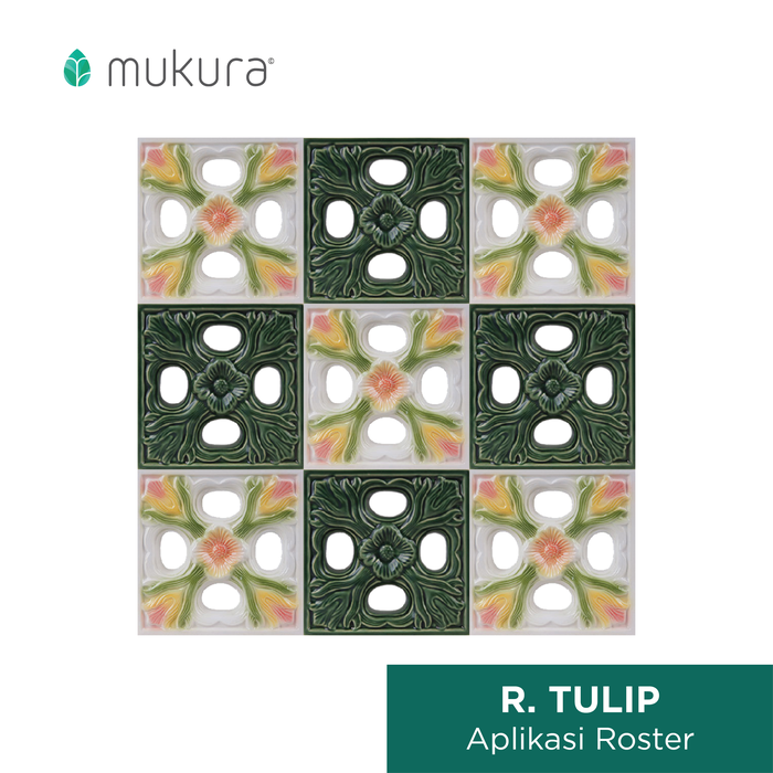 Gambar Roster Keramik Lubang Angin Keramik Bunga Tulip 20 x 20 cm - White dari Roster Granit Mukura Kota Administrasi Jakarta Utara Tokopedia