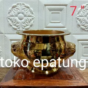 hio lo / hiolo - kuningan taiwan kepala singa 7 inch