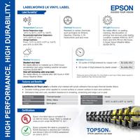 Gambar Epson Vinyl Series 36mm Label Tape Cartridge | Black on White / Yellow - LK-7WBVN dari Topson Kota Administrasi Jakarta Pusat 2 Tokopedia