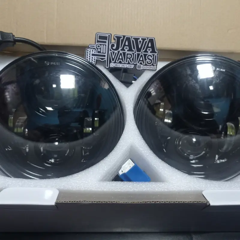 Headlamp LED daymaker full black 7inch 60watt 3