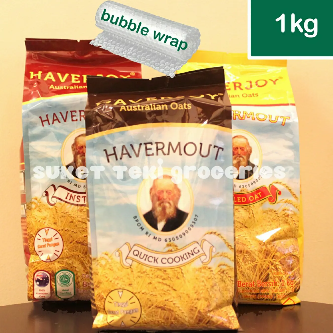 Haverjoy Havermout Oatmeal 1kg Instan / Rolled Oat / Quick Cooking