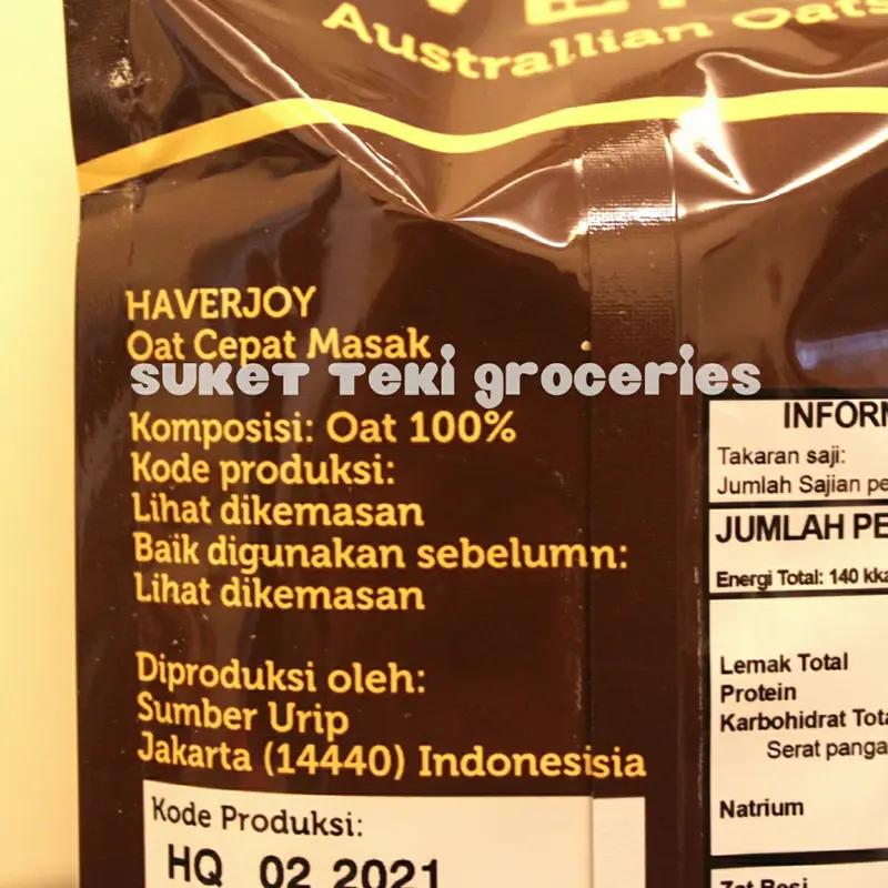 Haverjoy Havermout Oatmeal 1kg Instan / Rolled Oat / Quick Cooking 3