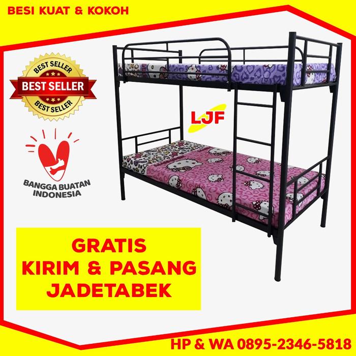 Gambar Ranjang tingkat ranjang susun besi uk. 90x200 Berkualitas dari LancarJayafurniture Kota Tangerang Tokopedia