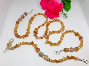 1 Set Konektor dan Kalung Masker Batu Chips mix Agate